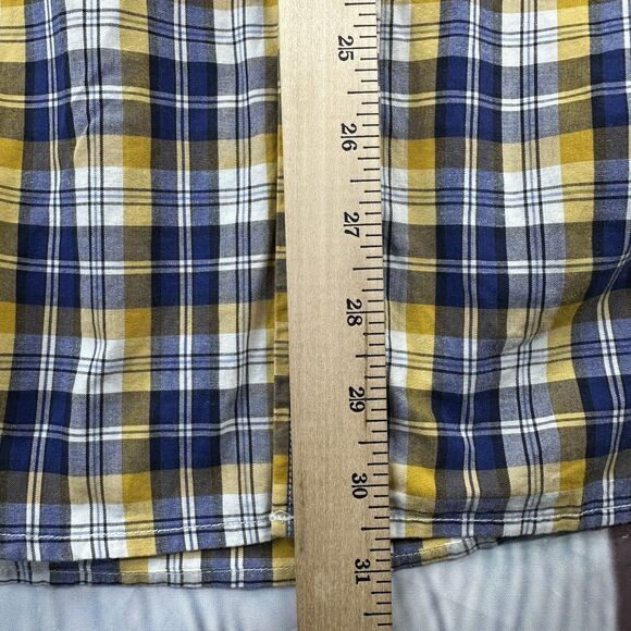 Banana Republic Shirt Men's M Long Sleeve Button Up Soft Wash Yellow Plaid - Picture 8 of 9